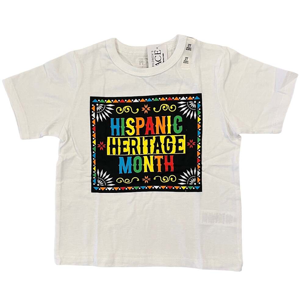NWT Children's Place Unisex Kids White W/Hispanic Heritage Graphic Tee